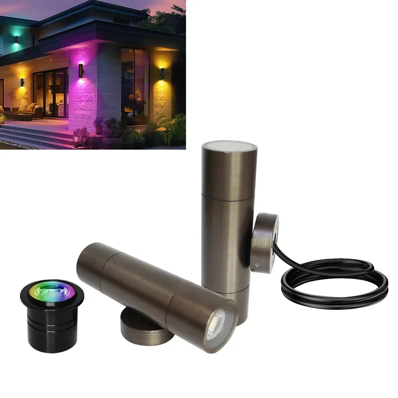 Smart Gardening - โคมไฟติดผนัง LED สำหรับภายนอกอาคาร ทำจากทองเหลืองทนทาน ดีไซน์กันน้ำ IP65