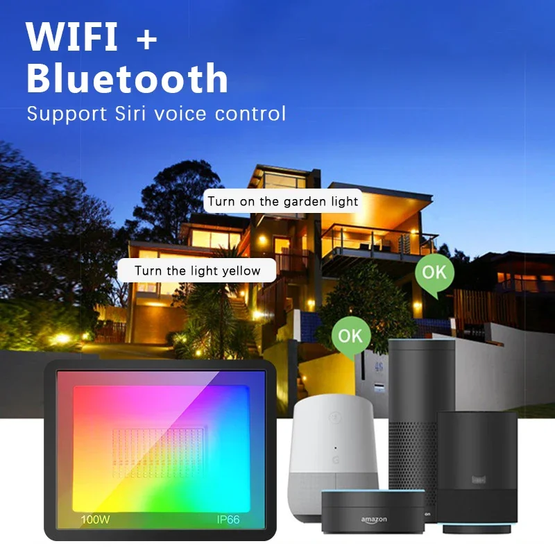 Smart Garden Drawing - RGB TUYA ฟลัดไลท์สมาร์ท APP ควบคุมด้วยเสียง RGBCW