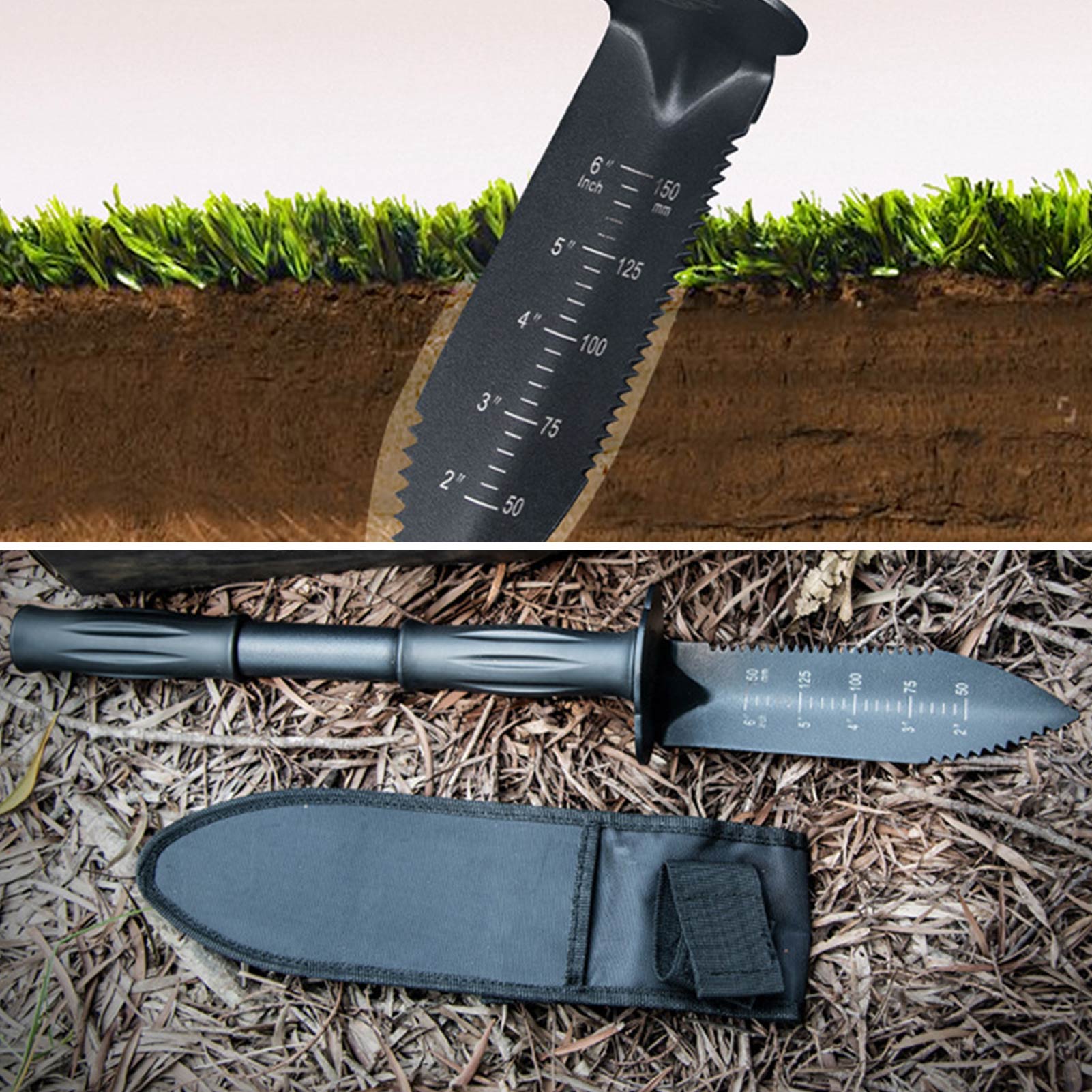 Smart Garden Edging - เครื่องตรวจจับโลหะเครื่องขุดแบบฟันปลาพร้อมปลอกมีด sekop Taman สแตนเลสด้ามยาวสำหรับตั้งแคมป์