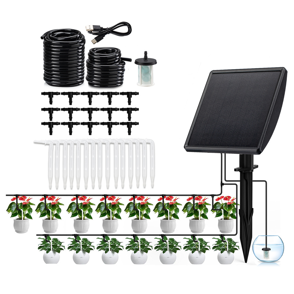 Smart Gardening - ปั๊มน้ำหยดอัตโนมัติพลังงานแสงอาทิตย์ ระบบรดน้ำอัจฉริยะสำหรับสวน ระเบียง และต้นไม้ในกระถาง